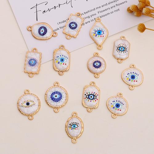 Evil Eye Connector, Tibetan Style, plated, DIY & different designs for choice & enamel, more colors for choice, nickel, lead & cadmium free, 10PCs/Bag, Sold By Bag