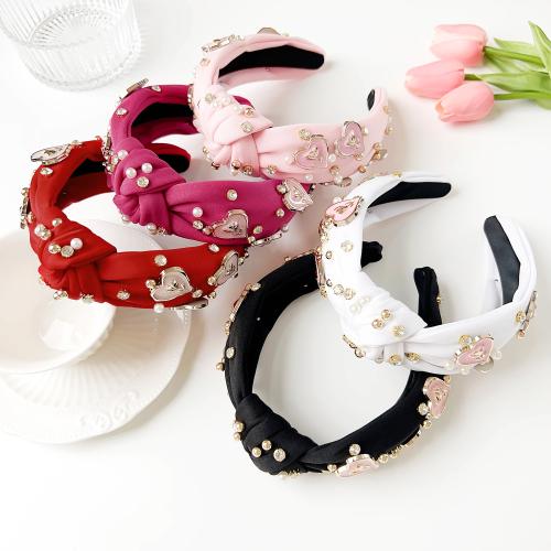 Hair Bands, Cloth, fashion jewelry & enamel & with rhinestone, more colors for choice, Sold By PC