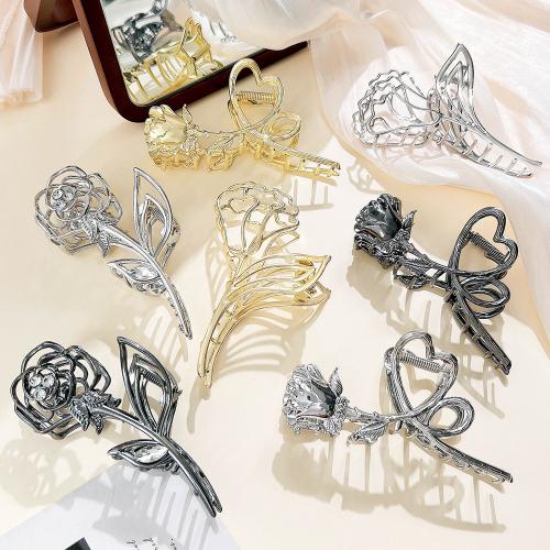 Hair Claw Clips, Tibetan Style, plated, fashion jewelry & different designs for choice & with rhinestone, more colors for choice, nickel, lead & cadmium free, Sold By PC