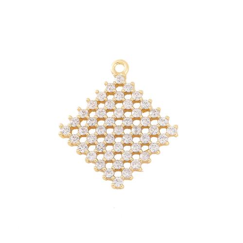 Cubic Zirconia Micro Pave Brass Pendant, real gold plated, DIY & different styles for choice & micro pave cubic zirconia, golden, Sold By PC