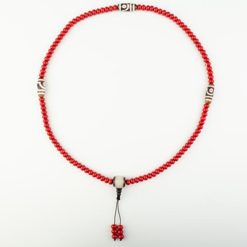 Synthetische Koralle Halskette, Folk-Stil & unisex, rot, Länge:ca. 45 cm, verkauft von PC