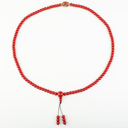 corail synthétique collier, style folk & unisexe, rouge, Longueur:Environ 48 cm, Vendu par PC