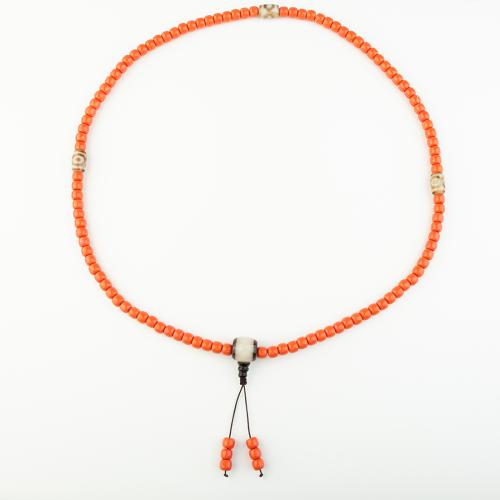 corail synthétique collier, style folk & unisexe, orange, Longueur:Environ 48 cm, Vendu par PC
