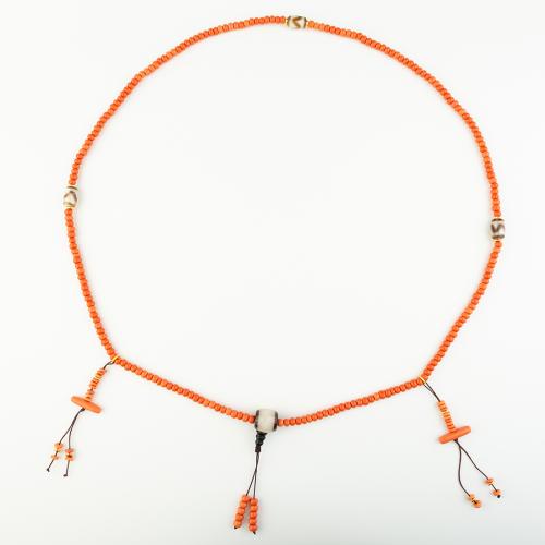 Synthetische Koralle Halskette, Folk-Stil & unisex, orange, Länge:ca. 60 cm, verkauft von PC