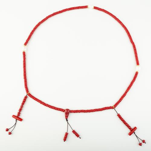 Coral sintético collar, estilo popular & unisexo, Rojo, longitud:aproximado 51 cm, Vendido por UD