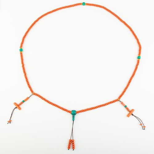 Синтетический коралл Ожерелье, Народный стиль & Мужская, оранжевый, длина:Приблизительно 60 см, продается PC