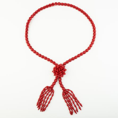 Синтетический коралл Ожерелье, Народный стиль & Мужская, красный, длина:Приблизительно 52 см, продается PC