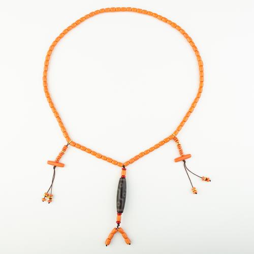 Синтетический коралл Ожерелье, Народный стиль & Мужская, оранжевый, длина:Приблизительно 48 см, продается PC