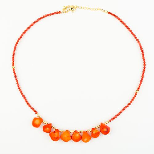 corail synthétique bracelet, avec laiton, style folk & unisexe, orange, Longueur:Environ 25 cm, Vendu par PC