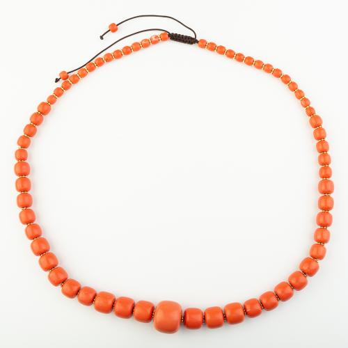 Coral sintético collar, estilo popular & unisexo, naranja, longitud:aproximado 37 cm, Vendido por UD