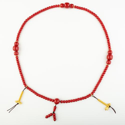 Coral Necklace, with Brass, folk style & Unisex, Length:Approx 47 cm, Sold By PC