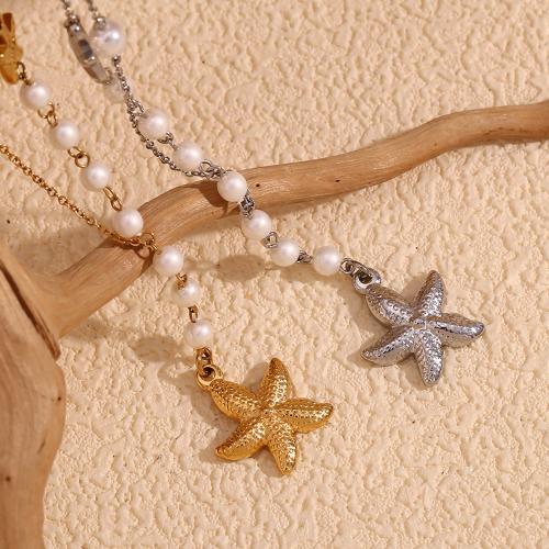 Stainless Steel Jewelry Necklace, 304 Stainless Steel, with Plastic Pearl, with 5cm extender chain, fashion jewelry & for woman, more colors for choice, Length:Approx 40 cm, Sold By PC