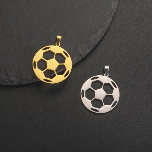 Stainless Steel Pendants, 304 Stainless Steel, Football, Vacuum Ion Plating, DIY & hollow, more colors for choice, 25x27mm, Sold By PC