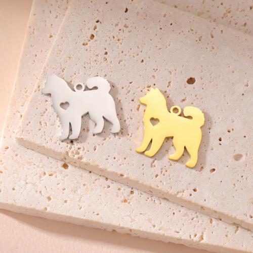 Stainless Steel Animal Pendants, 304 Stainless Steel, Dog, Vacuum Ion Plating, DIY, more colors for choice, 19x18mm, Sold By PC