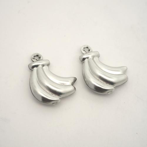 Stainless Steel Pendants, 304 Stainless Steel, Banana, DIY, original color, 15x12mm, Sold By PC