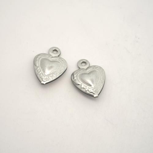 Stainless Steel Heart Pendants, 304 Stainless Steel, DIY, original color, 12x9mm, Sold By PC