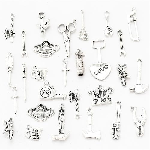 Tibetan Style Pendants, silver color plated, Different Shape for Choice & DIY, more colors for choice, nickel, lead & cadmium free, Approx 100PCs/Bag, Sold By Bag