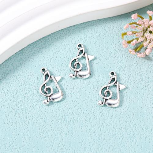 Tibetan Style Pendants, Music Note, silver color plated, DIY, nickel, lead & cadmium free, 21x16mm, Approx 100PCs/Bag, Sold By Bag