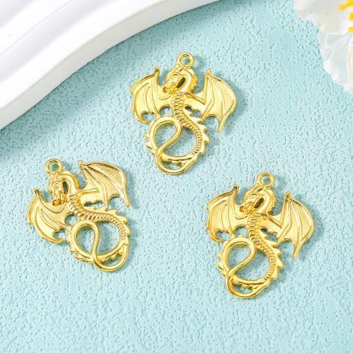 Tibetan Style Animal Pendants, Dragon, plated, DIY, more colors for choice, nickel, lead & cadmium free, 35x28mm, Approx 100PCs/Bag, Sold By Bag