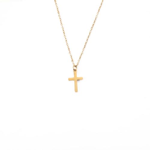 Stainless Steel Jewelry Necklace, 304 Stainless Steel, with 5cm extender chain, Cross, Vacuum Ion Plating, fashion jewelry & Unisex, more colors for choice, 12x20mm, Length:Approx 45 cm, Sold By PC