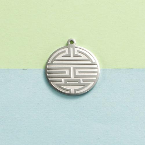 Stainless Steel Pendants, 304 Stainless Steel, Flat Round, DIY, original color, 22x25x3.40mm, Sold By PC