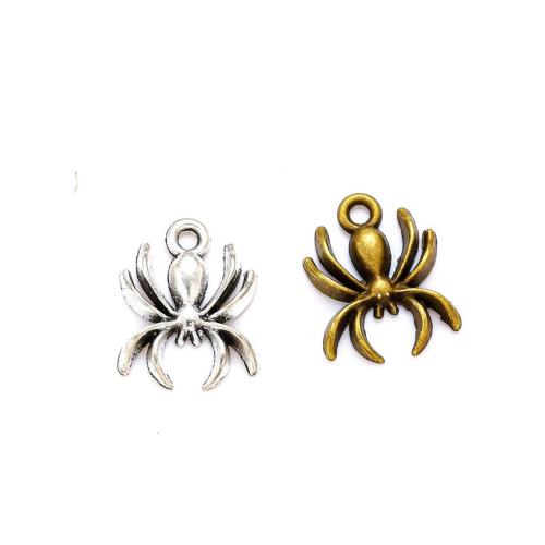 Tibetan Style Animal Pendants, Spider, plated, DIY, more colors for choice, nickel, lead & cadmium free, 17x13mm, Approx 100PCs/Bag, Sold By Bag