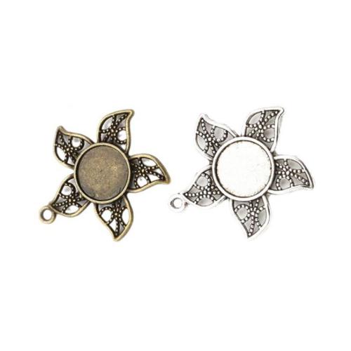 Tibetan Style Pendant Cabochon Setting, Starfish, plated, DIY, more colors for choice, nickel, lead & cadmium free, inside diameter 12mm, Approx 100PCs/Bag, Sold By Bag