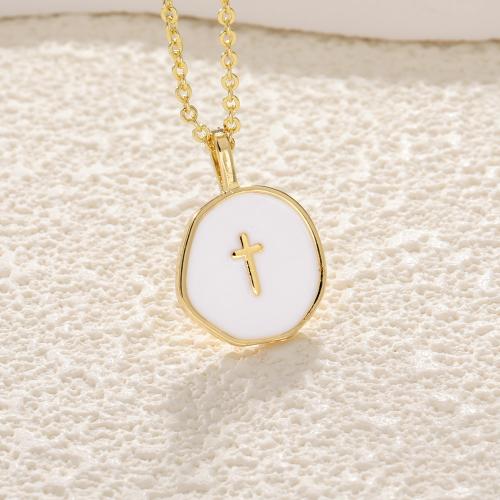 Cubic Zircon Micro Pave Brass Necklace, with 5CM extender chain, gold color plated, different styles for choice & micro pave cubic zirconia & enamel, more colors for choice, nickel, lead & cadmium free, Sold By PC