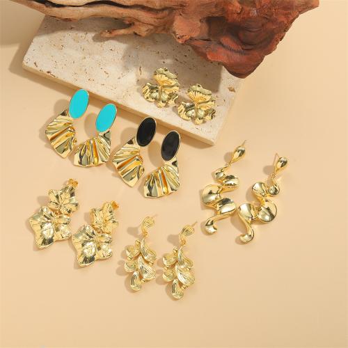 Brass Drop Earring, gold color plated, different styles for choice & for woman & enamel & with rhinestone, more colors for choice, nickel, lead & cadmium free, Sold By Pair