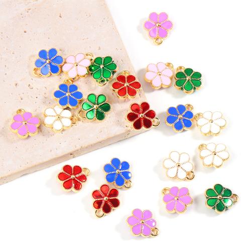 Tibetan Style Enamel Pendants, Flower, plated, DIY, more colors for choice, nickel, lead & cadmium free, 0.80x11mm, 100PCs/Bag, Sold By Bag