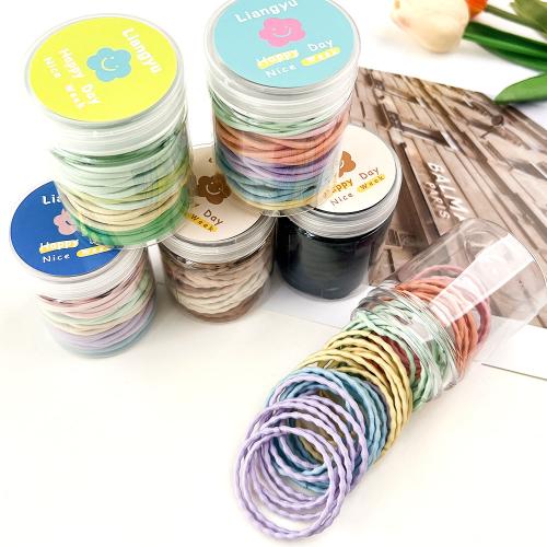 Elastic Hair Band, Plastic, fashion jewelry, more colors for choice, 55x73mm, 50PCs/Box, Sold By Box