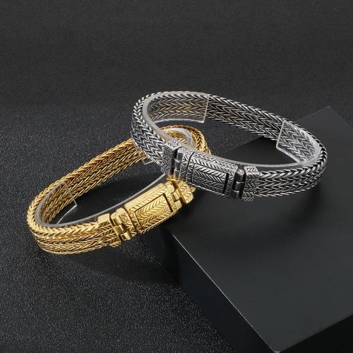 Stainless Steel Jewelry Bracelet, 304 Stainless Steel, Wheat, Vacuum Ion Plating, for man, more colors for choice, Sold By PC