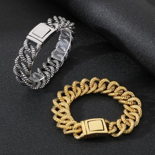 Stainless Steel Jewelry Bracelet, 304 Stainless Steel, Vacuum Ion Plating, for man, more colors for choice, Sold By PC