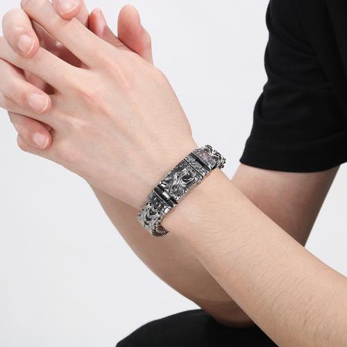 Stainless Steel Jewelry Bracelet, 304 Stainless Steel, Vacuum Ion Plating, for man, Sold By PC