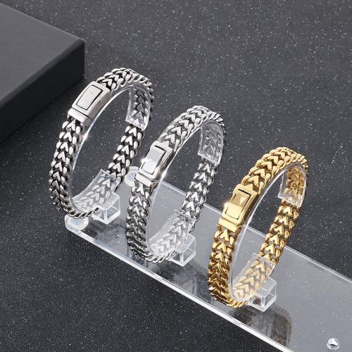 Stainless Steel Jewelry Bracelet, 304 Stainless Steel, Vacuum Ion Plating, for man, more colors for choice, Length:21 cm, Sold By PC