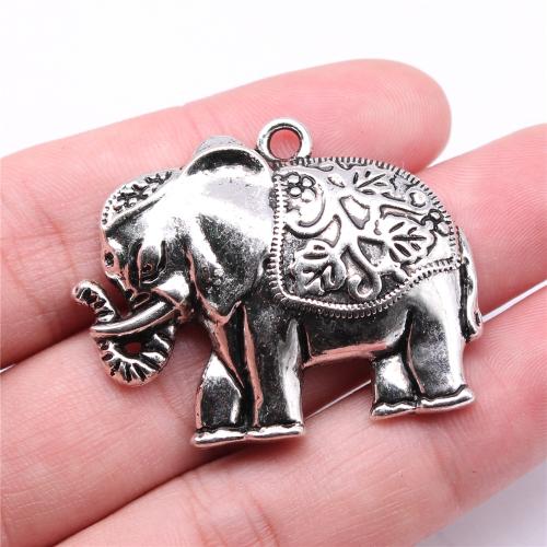 Tibetan Style Animal Pendants, Elephant, plated, DIY, more colors for choice, 42x34mm, Sold By PC