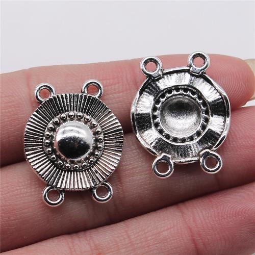 Tibetan Style Connector, antique silver color plated, DIY & 2/2 loop, 21x26mm, Sold By PC
