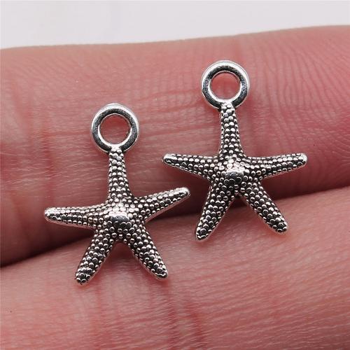 Tibetan Style Star Pendant, Starfish, plated, DIY, more colors for choice, 13x16mm, Sold By PC