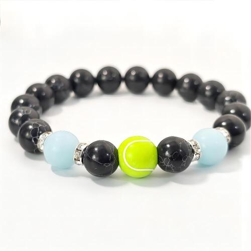 Lava Bracelet, with turquoise & Natural Fluorite & Resin, Unisex & different styles for choice & luminated, Inner Diameter:Approx 55mm, Sold By PC