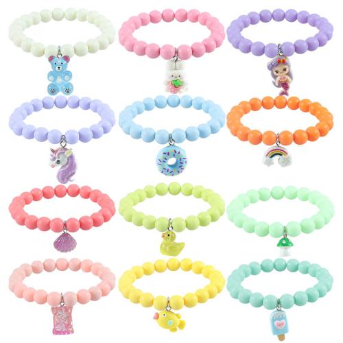 Acrylic Children Bracelet, handmade, Unisex & different styles for choice, Length:Approx 5.5-11.8 Inch, Sold By PC