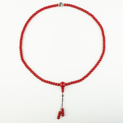 Coral sintético collar, estilo popular & unisexo, longitud:aproximado 44 cm, Vendido por UD