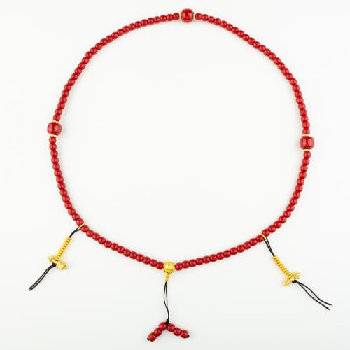 Coral sintético collar, con metal, estilo popular & unisexo, longitud:aproximado 47 cm, Vendido por UD