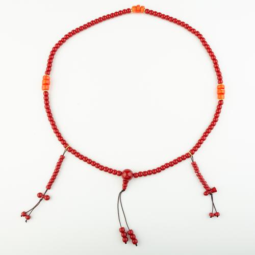 Синтетический коралл Ожерелье, Народный стиль & Мужская, длина:Приблизительно 48 см, продается PC