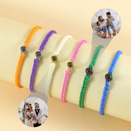 Tibetan Style Miniature Projection Bracelet, with Wax Cord, handmade, Unisex & braided, more colors for choice, Length:Approx 7.08-11.81 Inch, Sold By PC