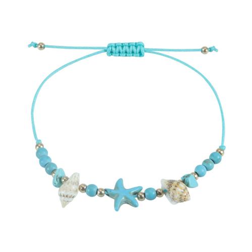 Shell Bracelet, with Polyester Cord & Acrylic, Starfish, handmade, ocean design & Unisex, more colors for choice, Length:Approx 3.4-11.8 Inch, Sold By PC