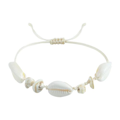 Shell Bracelet, with Polyester Cord, handmade, ocean design & Unisex, more colors for choice, Length:Approx 4.72-11.8 Inch, Sold By PC
