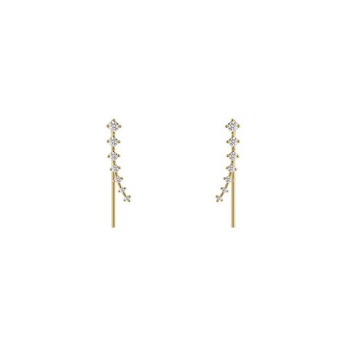 Boucles d'oreilles en laiton zircon cubique pavent, bijoux de mode & pavé de micro zircon & pour femme, doré, 20mm, Vendu par paire