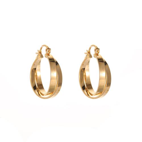 Brass Leverback Earring fashion jewelry & for woman golden 30mm Sold By Pair