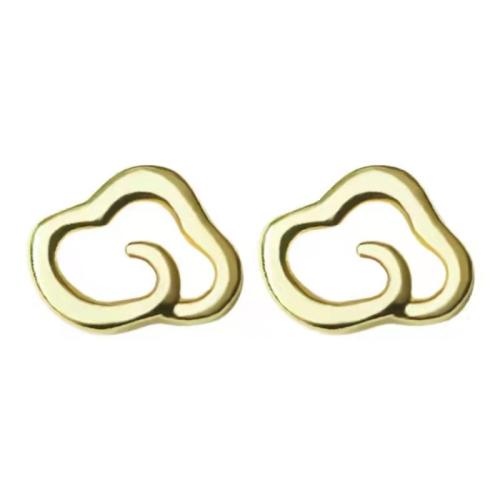 Brass Stud Earring, Cloud, fashion jewelry & for woman & hollow, more colors for choice, 6x5mm, Sold By Pair