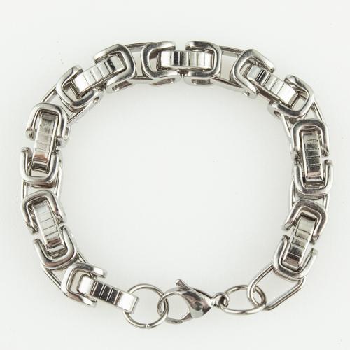 Stainless Steel Jewelry Bracelet, 304 Stainless Steel, fashion jewelry & Unisex, original color, 8mm, Length:Approx 18 cm, Sold By PC